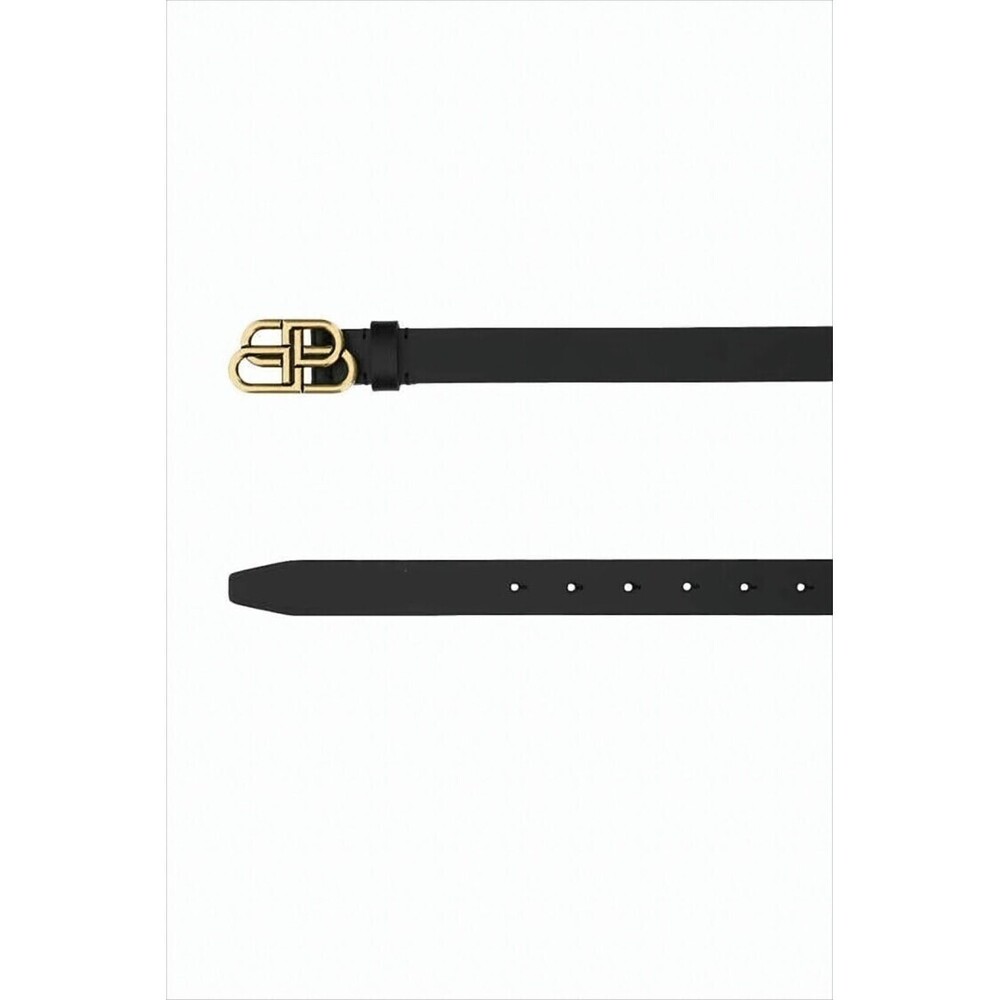 BALENCIAGA Leather Belt with Interlocking B Buckle - Picture 2 of 2